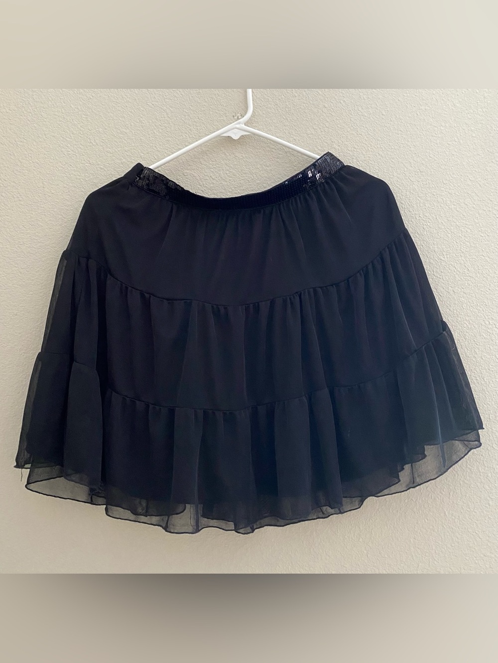 paper doll Black Chiffon Tiered Skater Skirt